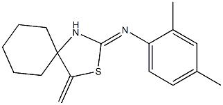 N1-(4-methylidene-3-thia-1-azaspiro[4.5]dec-2-yliden)-2,4-dimethylaniline 结构式