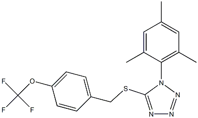 1-mesityl-5-{[4-(trifluoromethoxy)benzyl]thio}-1H-1,2,3,4-tetraazole 结构式