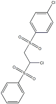 {1-chloro-2-[(4-chlorophenyl)sulfonyl]ethyl}(dioxo)phenyl-lambda~6~-sulfane 结构式