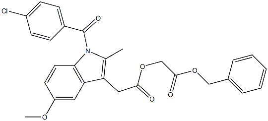 2-(benzyloxy)-2-oxoethyl 2-[1-(4-chlorobenzoyl)-5-methoxy-2-methyl-1H-indol-3-yl]acetate 结构式