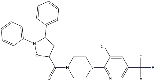 {4-[3-chloro-5-(trifluoromethyl)-2-pyridinyl]piperazino}(2,3-diphenyltetrahydro-5-isoxazolyl)methanone 结构式