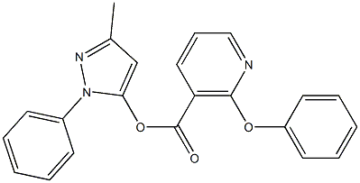 3-methyl-1-phenyl-1H-pyrazol-5-yl 2-phenoxynicotinate 结构式