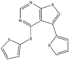 5-(2-thienyl)-4-(2-thienylthio)thieno[2,3-d]pyrimidine 结构式