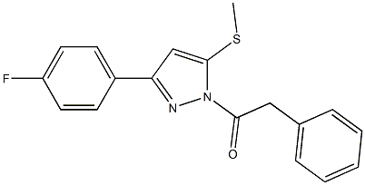 1-[3-(4-fluorophenyl)-5-(methylthio)-1H-pyrazol-1-yl]-2-phenylethan-1-one 结构式