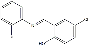 4-chloro-2-{[(2-fluorophenyl)imino]methyl}phenol 结构式