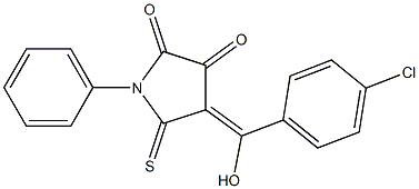 4-[(4-chlorophenyl)(hydroxy)methylidene]-1-phenyl-5-thioxopyrrolidine-2,3-dione 结构式