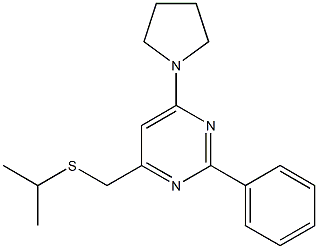 isopropyl [2-phenyl-6-(1-pyrrolidinyl)-4-pyrimidinyl]methyl sulfide 结构式