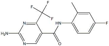 N5-(4-fluoro-2-methylphenyl)-2-amino-4-(trifluoromethyl)pyrimidine-5-carboxamide 结构式