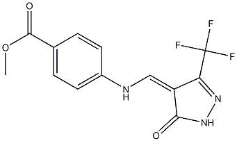 methyl 4-({[5-oxo-3-(trifluoromethyl)-1,5-dihydro-4H-pyrazol-4-yliden]methyl}amino)benzenecarboxylate 结构式