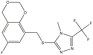 3-{[(6-fluoro-4H-1,3-benzodioxin-8-yl)methyl]thio}-4-methyl-5-(trifluoromethyl)-4H-1,2,4-triazole 结构式