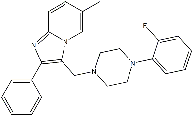 3-{[4-(2-fluorophenyl)piperazino]methyl}-6-methyl-2-phenylimidazo[1,2-a]pyridine 结构式