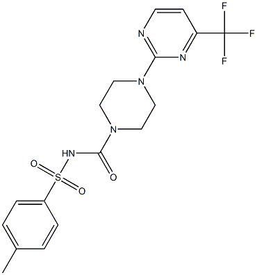 N1-({4-[4-(trifluoromethyl)pyrimidin-2-yl]piperazino}carbonyl)-4-methylbenzene-1-sulfonamide 结构式