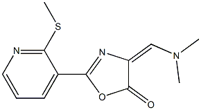 4-[(dimethylamino)methylidene]-2-[2-(methylthio)-3-pyridyl]-4,5-dihydro-1,3-oxazol-5-one 结构式