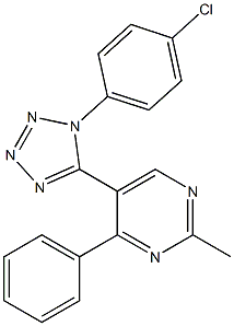 5-[1-(4-chlorophenyl)-1H-1,2,3,4-tetraazol-5-yl]-2-methyl-4-phenylpyrimidine 结构式