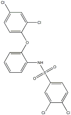 N1-[2-(2,4-dichlorophenoxy)phenyl]-3,4-dichlorobenzene-1-sulfonamide 结构式