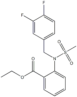 ethyl 2-[(3,4-difluorobenzyl)(methylsulfonyl)amino]benzenecarboxylate 结构式