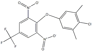 2-(4-chloro-3,5-dimethylphenoxy)-1,3-dinitro-5-(trifluoromethyl)benzene 结构式