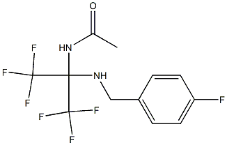 N1-[2,2,2-trifluoro-1-[(4-fluorobenzyl)amino]-1-(trifluoromethyl)ethyl]acetamide 结构式