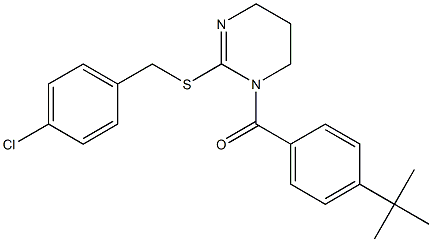 [4-(tert-butyl)phenyl][2-[(4-chlorobenzyl)sulfanyl]-5,6-dihydro-1(4H)-pyrimidinyl]methanone 结构式