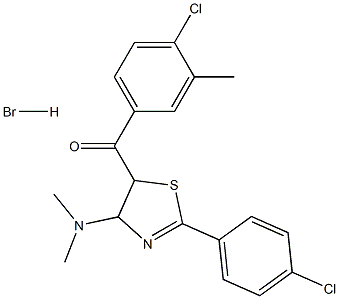 (4-chloro-3-methylphenyl)[2-(4-chlorophenyl)-4-(dimethylamino)-4,5-dihydro-1,3-thiazol-5-yl]methanone hydrobromide 结构式