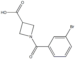 1-(3-bromobenzoyl)-3-azetanecarboxylic acid 结构式