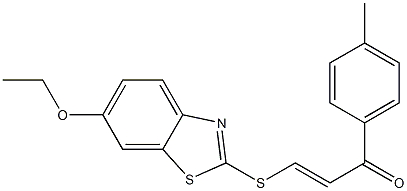 3-[(6-ethoxy-1,3-benzothiazol-2-yl)thio]-1-(4-methylphenyl)prop-2-en-1-one 结构式