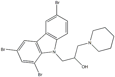 1-piperidino-3-(1,3,6-tribromo-9H-carbazol-9-yl)propan-2-ol 结构式