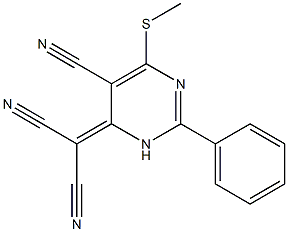 2-[5-cyano-6-(methylthio)-2-phenyl-3,4-dihydropyrimidin-4-yliden]malononitrile 结构式