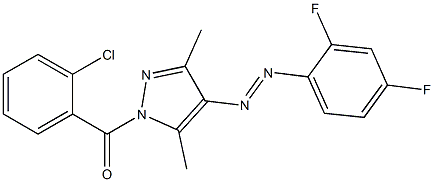 (2-chlorophenyl){4-[2-(2,4-difluorophenyl)diaz-1-enyl]-3,5-dimethyl-1H-pyra zol-1-yl}methanone 结构式