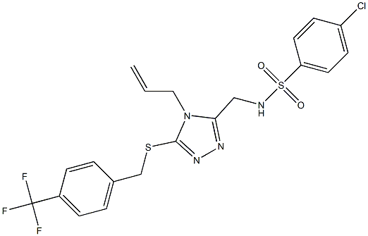 N-[(4-allyl-5-{[4-(trifluoromethyl)benzyl]sulfanyl}-4H-1,2,4-triazol-3-yl)methyl]-4-chlorobenzenesulfonamide 结构式