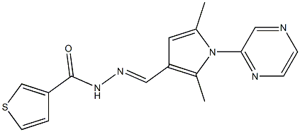 N'-{(E)-[2,5-dimethyl-1-(2-pyrazinyl)-1H-pyrrol-3-yl]methylidene}-3-thiophenecarbohydrazide 结构式