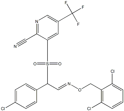 3-[(1-(4-chlorophenyl)-2-{[(2,6-dichlorobenzyl)oxy]imino}ethyl)sulfonyl]-5-(trifluoromethyl)-2-pyridinecarbonitrile 结构式