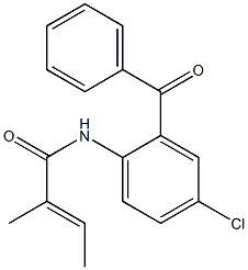 N1-(2-benzoyl-4-chlorophenyl)-2-methylbut-2-enamide 结构式