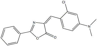 4-[2-chloro-4-(dimethylamino)benzylidene]-2-phenyl-4,5-dihydro-1,3-oxazol-5-one 结构式