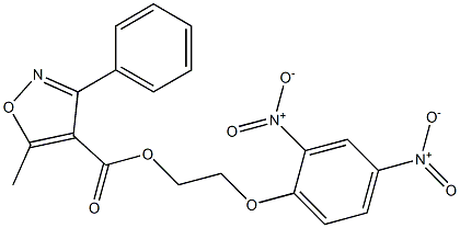 2-(2,4-dinitrophenoxy)ethyl 5-methyl-3-phenylisoxazole-4-carboxylate 结构式
