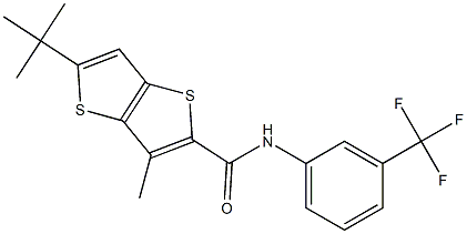 N2-[3-(trifluoromethyl)phenyl]-5-(tert-butyl)-3-methylthieno[3,2-b]thiophen e-2-carboxamide 结构式