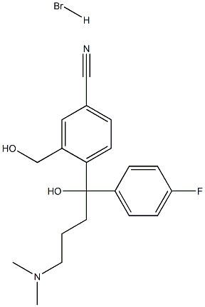 4-[4-(dimethylamino)-1-(4'-fluorophenyl)-1-hydroxybutyl]-3-(hydroxymethyl)benzonitrile HBr 结构式