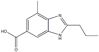 1H-BENZIMIDAZOLE-6-CARBOXYLIC ACID, 4-METHYL-2-PROPYL 结构式