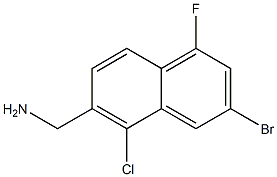 (3-bromo-5-chloro-1-fluoronaphthalen-6-yl)methanamine 结构式