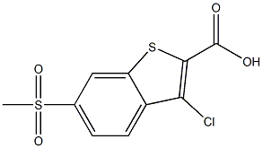 3-chloro-6-(methylsulfonyl)benzo[b]thiophene-2-carboxylic acid 结构式
