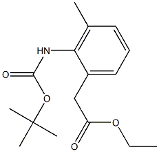 ethyl 2-(2-(tert-butoxycarbonylamino)-3-methylphenyl)acetate 结构式