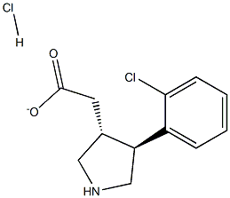 Trans (+/-) 4-(2-Chlorophenyl)Pyrrolidine-3-Methylcarboxylate Hydrochloride 结构式