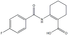 2-(4-fluorobenzamido)cyclohex-1-enecarboxylic acid 结构式