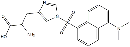 2-amino-3-[1-(5-dimethylaminonaphthalen-1-yl)sulfonylimidazol-4-yl]propanoic acid 结构式