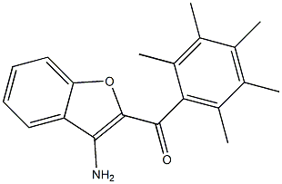 (3-amino-1-benzofuran-2-yl)(pentamethylphenyl)methanone 结构式