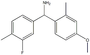 (3-fluoro-4-methylphenyl)(4-methoxy-2-methylphenyl)methanamine 结构式