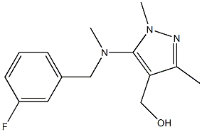 (5-{[(3-fluorophenyl)methyl](methyl)amino}-1,3-dimethyl-1H-pyrazol-4-yl)methanol 结构式