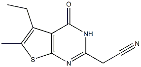 (5-ethyl-6-methyl-4-oxo-3,4-dihydrothieno[2,3-d]pyrimidin-2-yl)acetonitrile 结构式