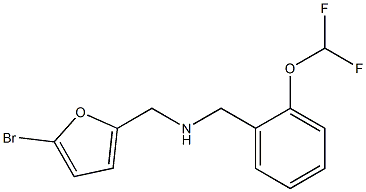 [(5-bromofuran-2-yl)methyl]({[2-(difluoromethoxy)phenyl]methyl})amine 结构式