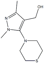 [1,3-dimethyl-5-(thiomorpholin-4-yl)-1H-pyrazol-4-yl]methanol 结构式